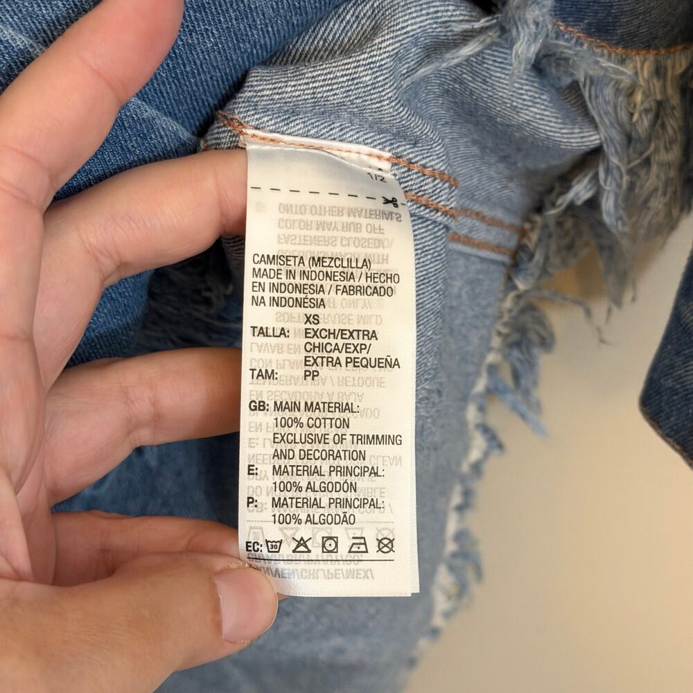 Adidas x Ksenia Schnaider Shirt Dress XS Blue Denim Oversized Western Rodeo NWT - Picture 8 of 11